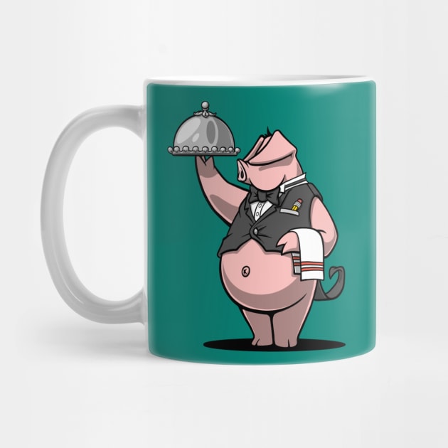 Pablo the Pig - Waiter - Big Appetite Illustration by Big Appetite Illustration